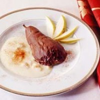 Груши в шоколаде с йогуртовым соусом Груши в шоколаде с йогуртовым соусом