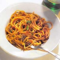 Спагетти с соусом из оливок и каперсов