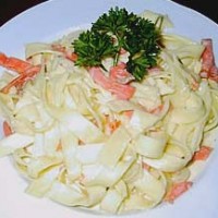 Тальятелле с копченой семгой Тальятелле с копченой семгой