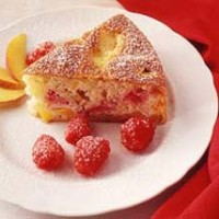 Рецепты: Пирог с персиками и малиной Рецепты: Пирог с персиками и малиной
